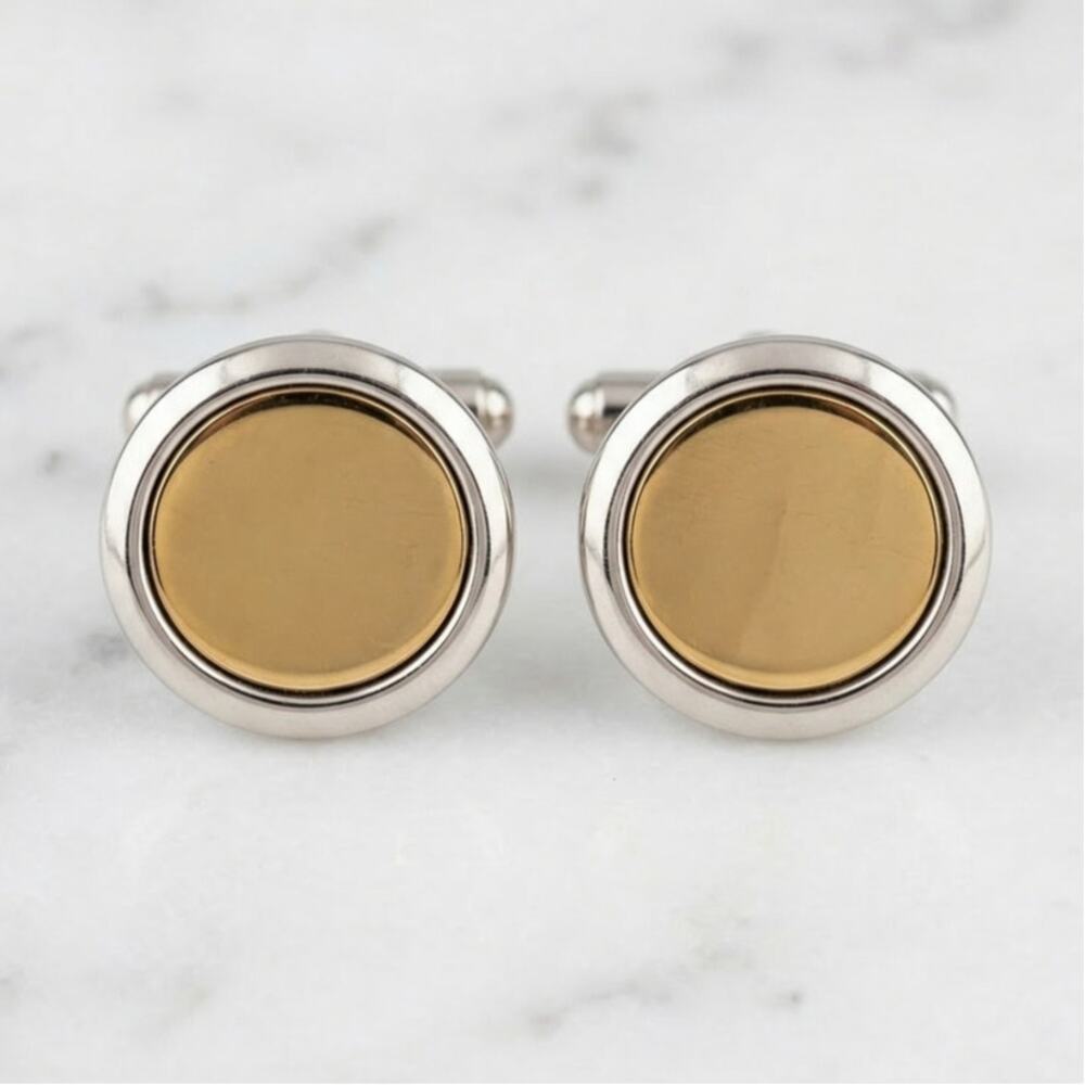 Christian Dior Gold Tone Sterling Silver 925 Round Cufflinks Signed $650 - Picture 9 of 9